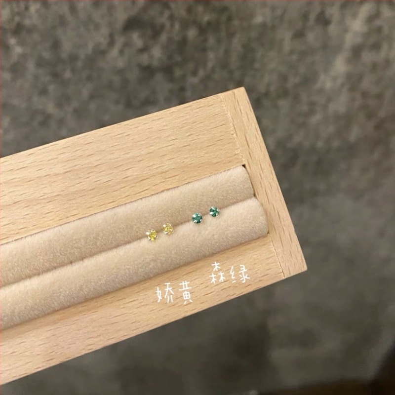 S999 Sterling ezüst cirkón fülbevalók pároknak, könnyű lux, kompakt és elegáns