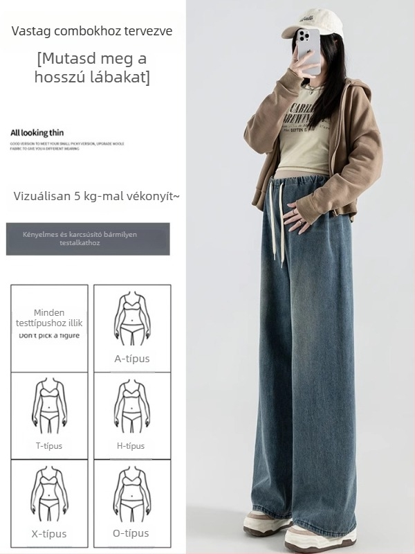 Női terhességi farmer nadrág denim, has támogatás nélkül, tavasz-nyár stílus, egyenes, széles szárú