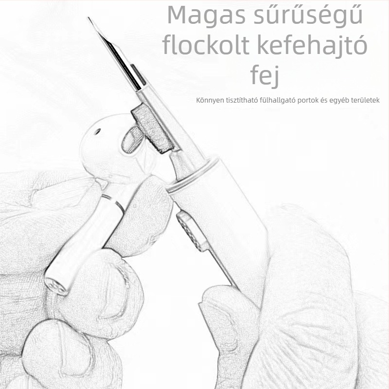 Fülhallgató tisztító toll - univerzális tisztító eszköz, műanyag váz, 2024-ben bevezetve