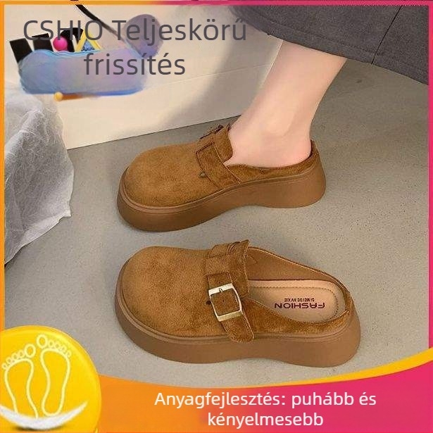Slip-On női mules vastag talppal a magasság növeléséhez | PU felsőrész, habtalp, könnyű, csúszásmentes, 2024 tavasz, szabadidő stílus