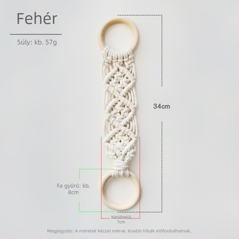 Nordic stílusú törölközőgyűrű pamutszálból, fonott felülettel, egyrétegű dizájn, 2 kg teherbírás, tároláshoz