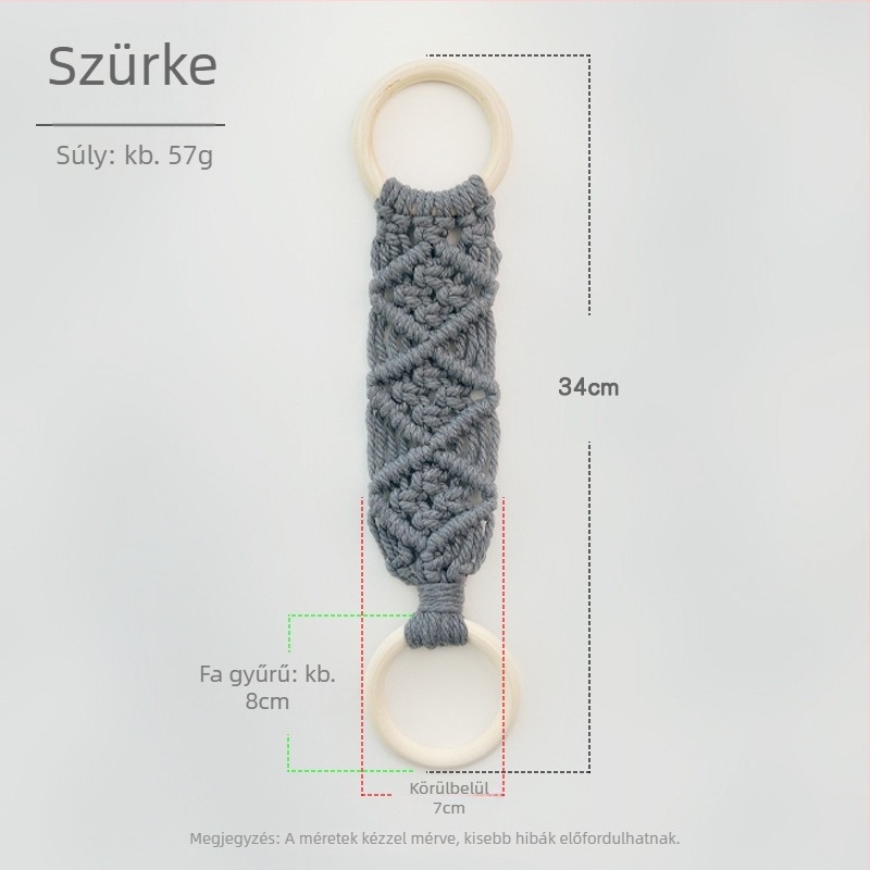 Nordic stílusú törölközőgyűrű pamutszálból, fonott felülettel, egyrétegű dizájn, 2 kg teherbírás, tároláshoz
