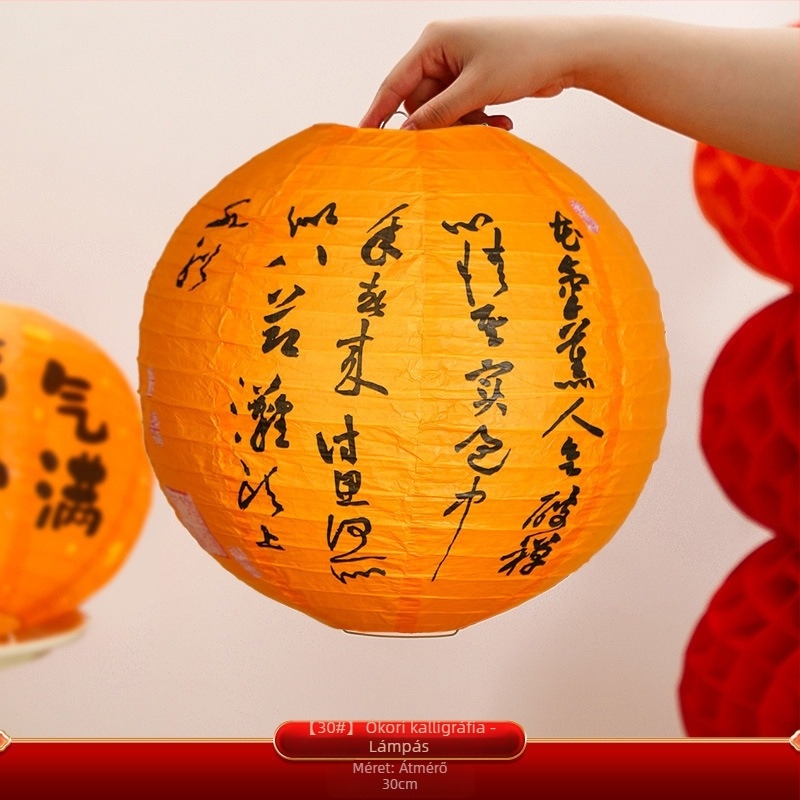 Dongyang Orange Nuoyi Bai papírlámpa – kínai stílusú lámpa, rekvizítum a helyszín elrendezéséhez