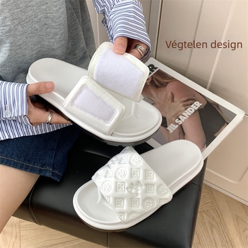Női Velcro papucs – PU felsőrész, PVC talp, lapos orr, bélés nélküli