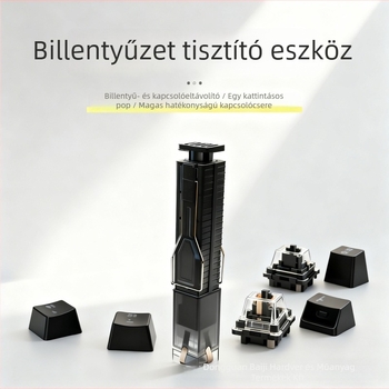 Négyágú kapcsoló- és billentyűfej húzó, 2 az 1-ben eszköz mechanikus billentyűzetekhez, rozsdamentes acél, Modell H01658