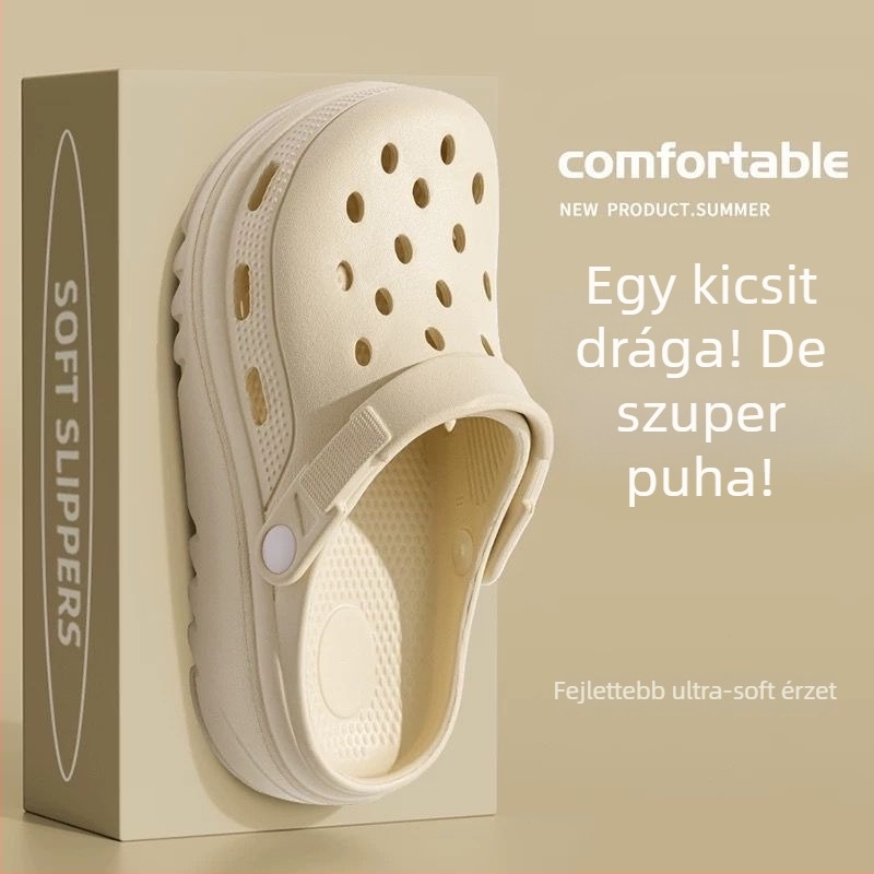 EVA lyukasztott női papucs – csúszásmentes talp, EVA felsőrész, modell J612, Cleotk, 5 cm talpvastagság