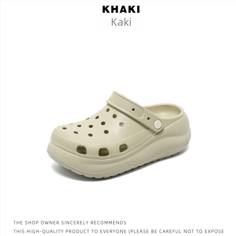 Női Crocs-stílusú kültéri papucsok, felső és talp EVA anyagból, 3 cm+ vastag talp, csúszásmentes, kopásálló, kerek orr