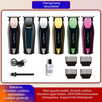 Otthoni hajvágó készülék, levehető és mosható pengefej, kefés motor, rozsdamentes acél penge, beépített akkumulátor 300–500mAh, töltési típus