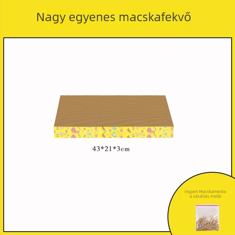 Mahaqu macska karmás tábla – vastagított, kopásálló karmacsiszoló, tál alakú macska játék hullámkartonból, aranyos stílus