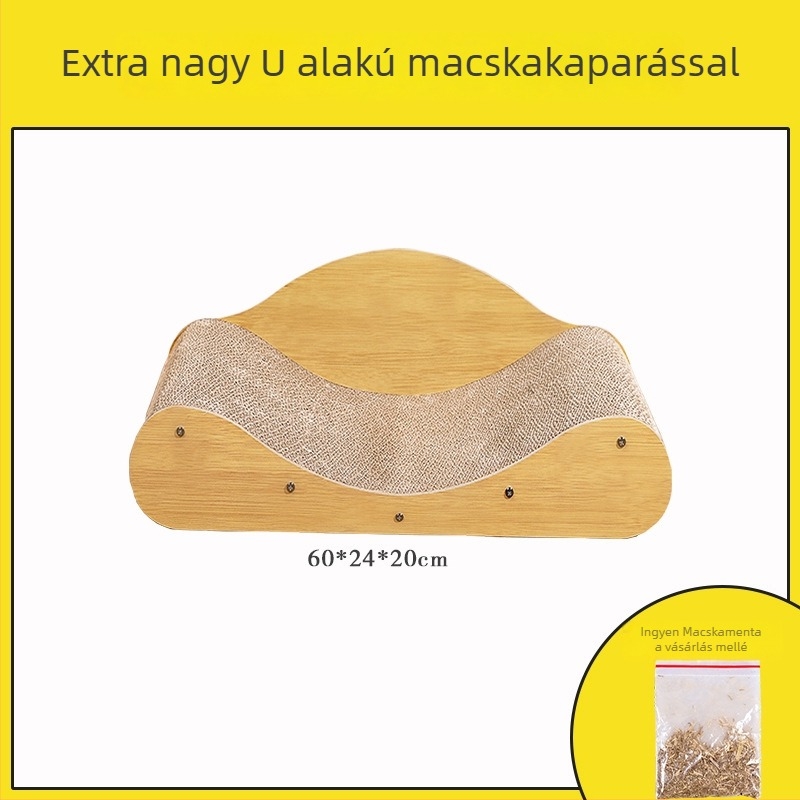Mahaqu macska karmás tábla – vastagított, kopásálló karmacsiszoló, tál alakú macska játék hullámkartonból, aranyos stílus