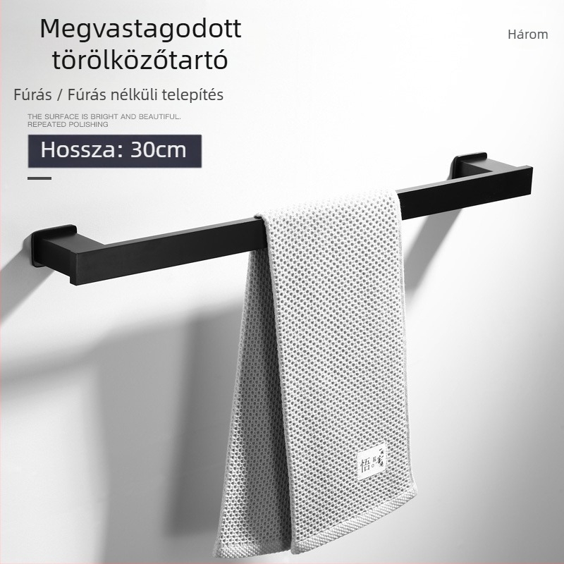 Alumínium törölközőtartó, 2 rétegű, egyszerű és modern stílusú, többfunkciós fürdőszoba tartozék, teherbírás 20 kg