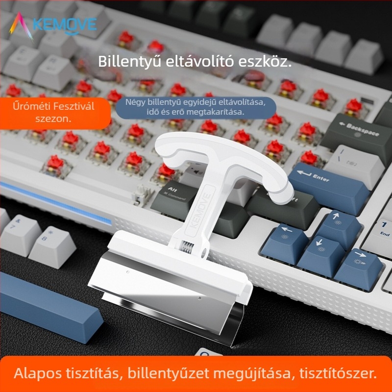 Kemove P11 négykulcsos keycap húzó és kapcsoló húzó eszköz, billentyűzet tisztító eszköz, szilikon