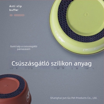 Két szintes rozsdamentes acél eledeles tálak kutyáknak és macskáknak, csúszásmentes, ütésálló, felborulás elleni, lassú etetés