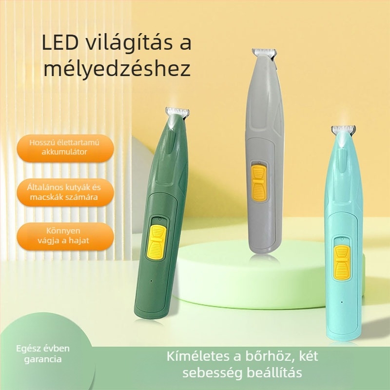 Elektromos kisállat-gondozó hajvágó – kutyák és macskák számára, vágó a szőrhöz a tappancsokon és körömcsiszoló, ABS + rozsdamentes acél