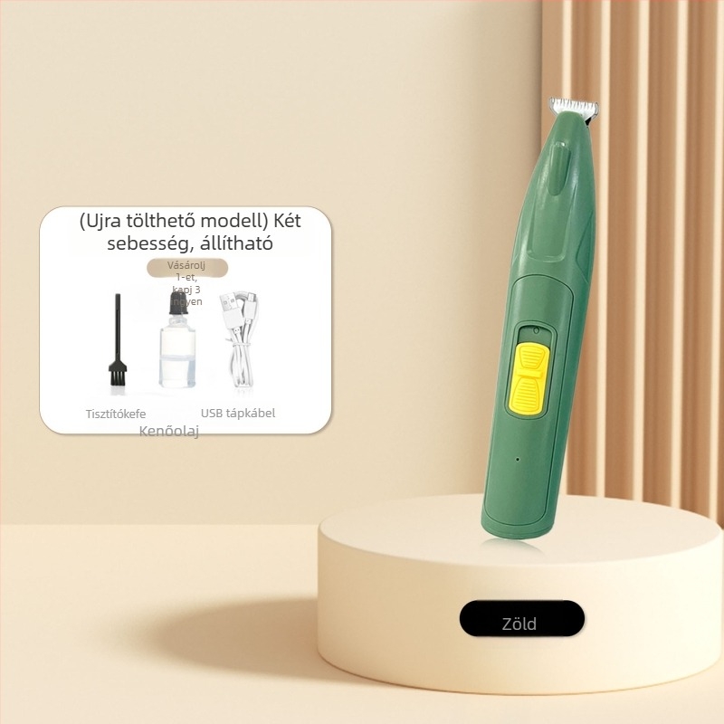 Elektromos kisállat-gondozó hajvágó – kutyák és macskák számára, vágó a szőrhöz a tappancsokon és körömcsiszoló, ABS + rozsdamentes acél