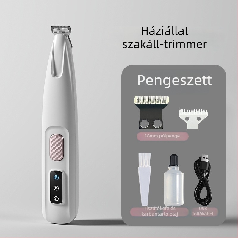 Elektronikus láb-szőr vágó készülék háziállatok számára macskáknak és kutyáknak, csendes, újratölthető; Anyag: ABS + kerámia + rozsdamentes acél; Univerzális használat; Márka Tiger Pets; Termék kód Fz-256