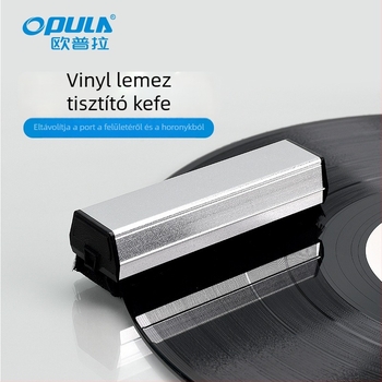 Vinyl lemezek tisztító ecsete, modell KCL-1907, anyagok: szivacs, EVA, ABS, súly 57 g, univerzális kompatibilitás