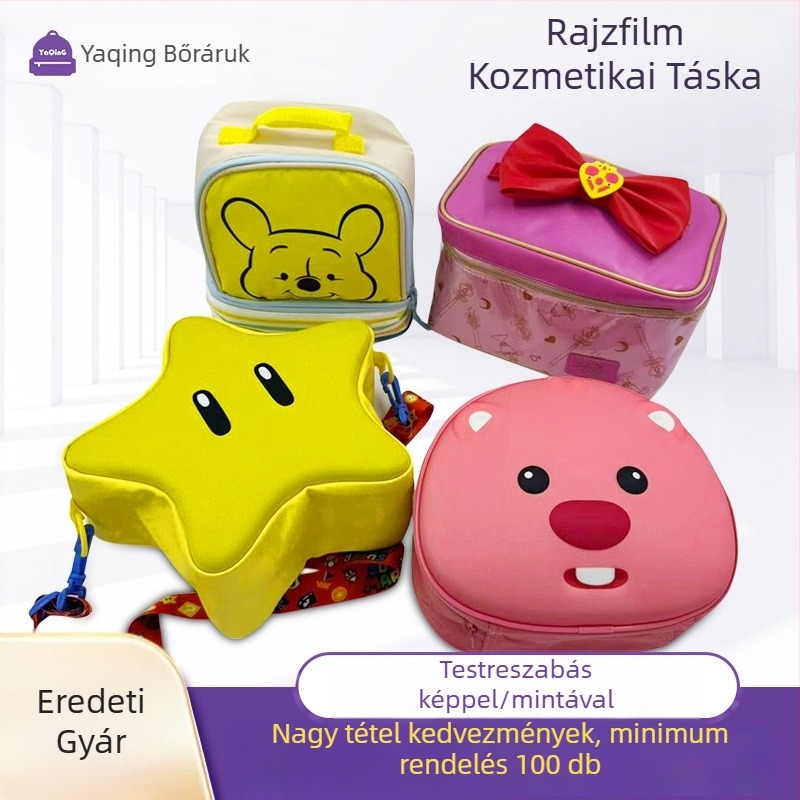 Tisztálkodási táska anime mintával, nylon anyagból, vízálló, kibővíthető kapacitás (anyag: nylon; bélés: poliészter pamut; minta: anime & cartoons; funkció: vízálló)
