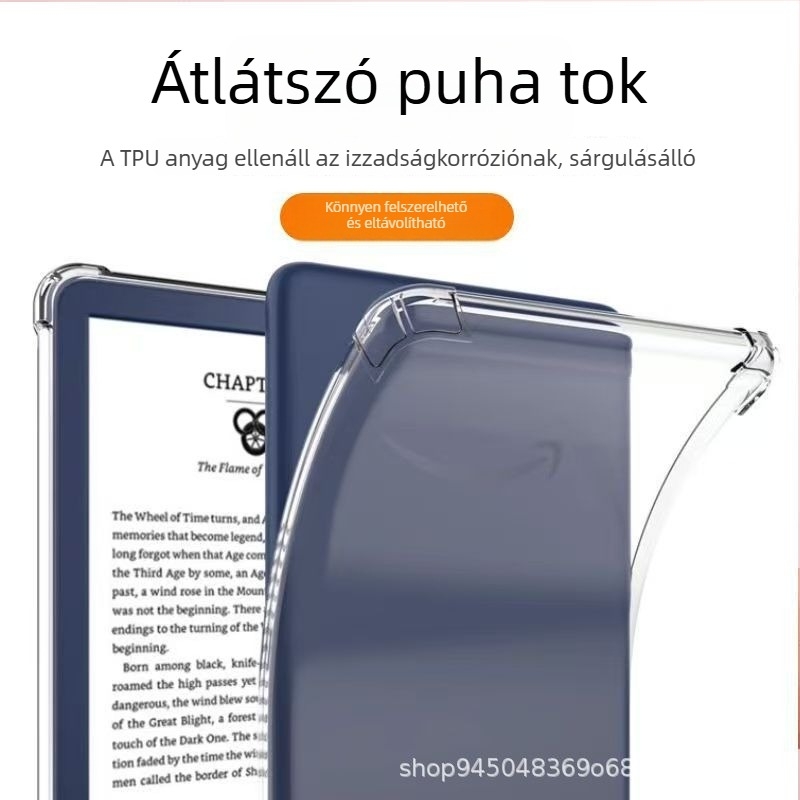 Kindle átlátszó védőtok, kompatibilis KPW5/6, Oasis és 11th modelllel, kopásálló és vízálló puha tok