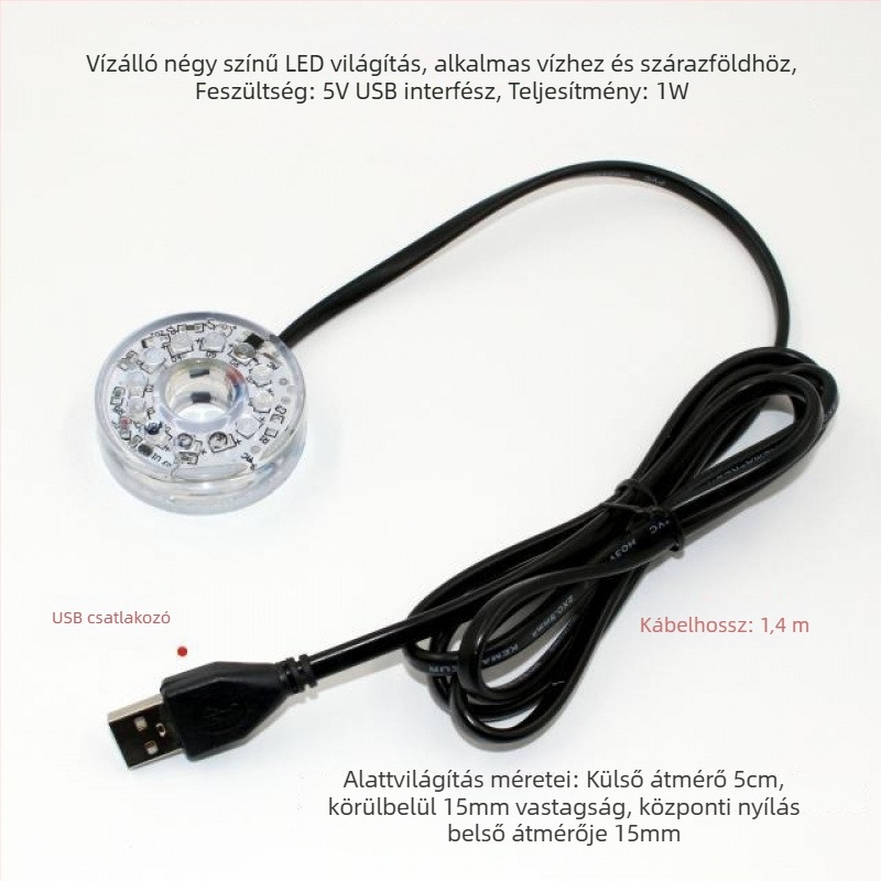 Víz alatti LED akváriumi világítás vízpumpával és rockery dekorációval