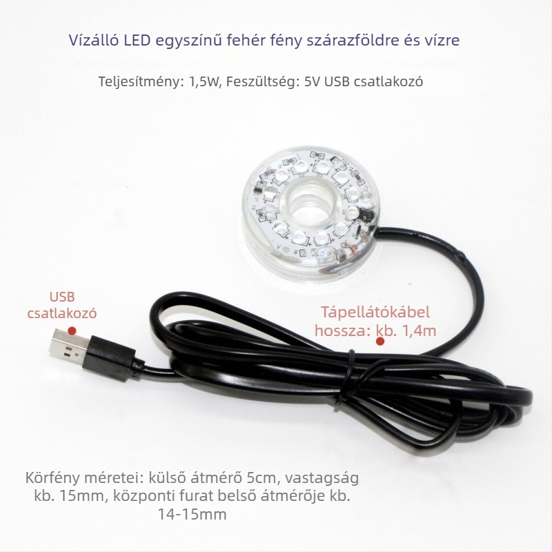 Víz alatti LED akváriumi világítás vízpumpával és rockery dekorációval