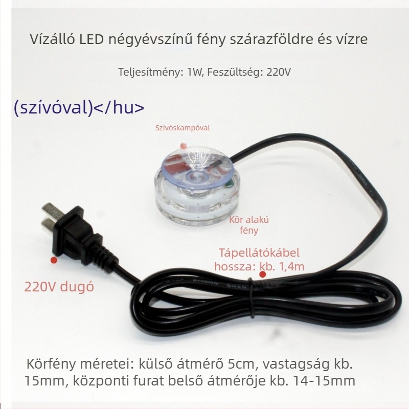 Víz alatti LED akváriumi világítás vízpumpával és rockery dekorációval