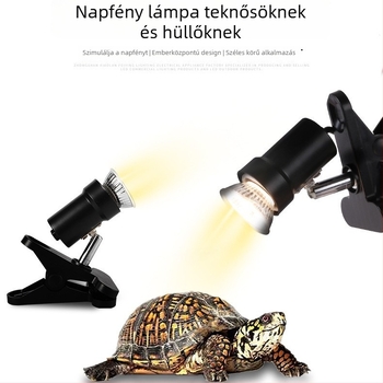Reptili basking lámpa — 25W, teljes spektrum UVB, többirányú állítható kivitel, PVC és rozsdamentes acél