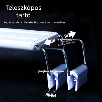 Húzható LED-akváriumfény állvánnyal – energiatakarékos megvilágítás aquascapinghez, algatermesztő fény, vízálló, vízi növényekhez, kis- és közepes tartályokhoz