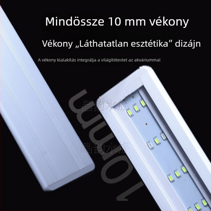Húzható LED-akváriumfény állvánnyal – energiatakarékos megvilágítás aquascapinghez, algatermesztő fény, vízálló, vízi növényekhez, kis- és közepes tartályokhoz