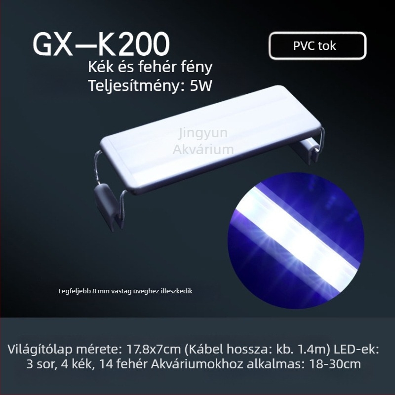 Húzható LED-akváriumfény állvánnyal – energiatakarékos megvilágítás aquascapinghez, algatermesztő fény, vízálló, vízi növényekhez, kis- és közepes tartályokhoz