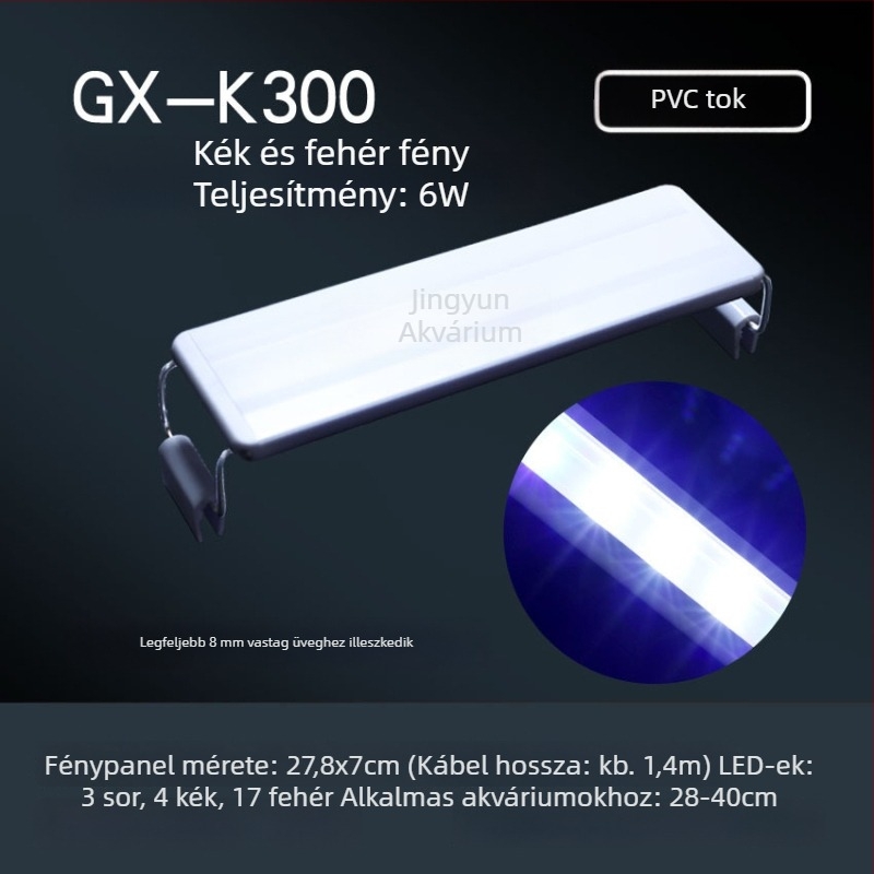 Húzható LED-akváriumfény állvánnyal – energiatakarékos megvilágítás aquascapinghez, algatermesztő fény, vízálló, vízi növényekhez, kis- és közepes tartályokhoz