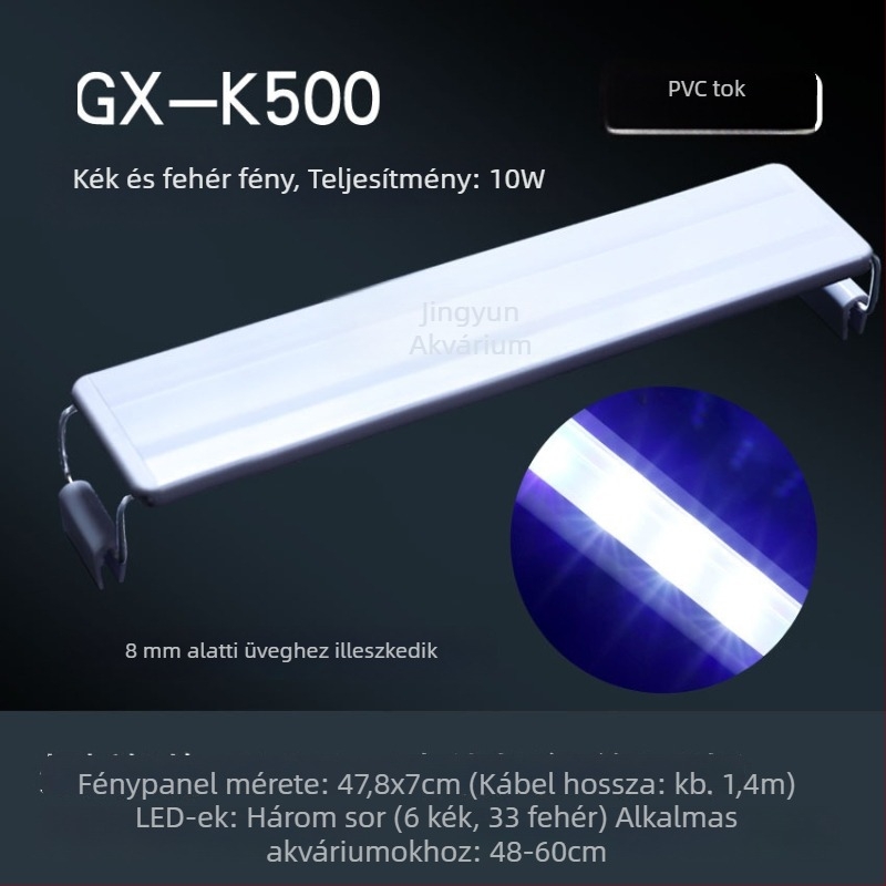 Húzható LED-akváriumfény állvánnyal – energiatakarékos megvilágítás aquascapinghez, algatermesztő fény, vízálló, vízi növényekhez, kis- és közepes tartályokhoz