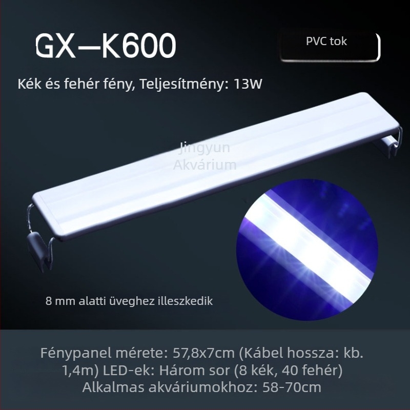 Húzható LED-akváriumfény állvánnyal – energiatakarékos megvilágítás aquascapinghez, algatermesztő fény, vízálló, vízi növényekhez, kis- és közepes tartályokhoz