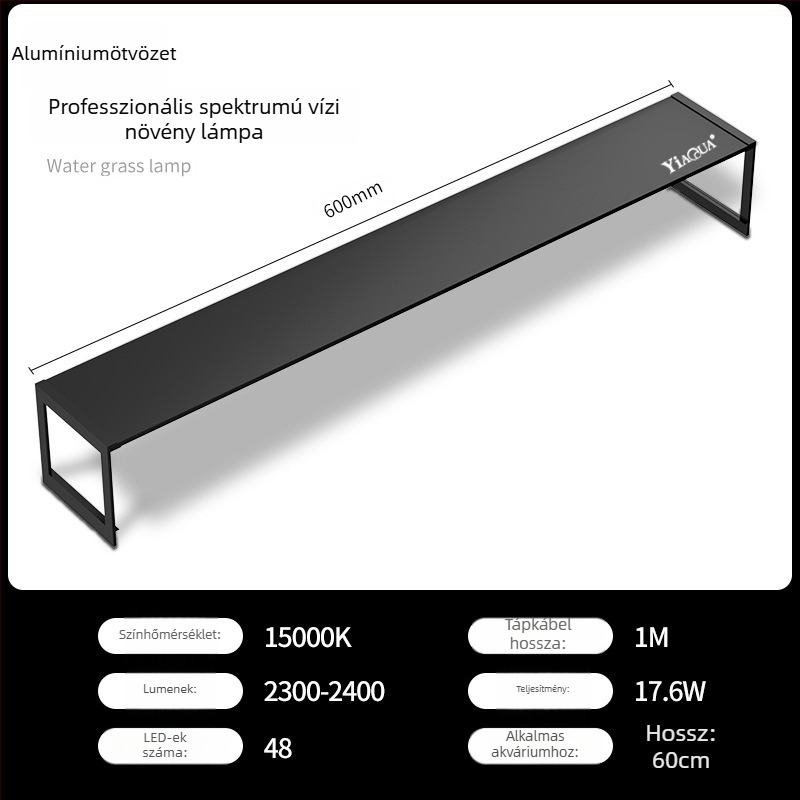 Akváriumi LED lefelé világító lámpa növényekhez - teljes spektrum, dekoratív világítás, algák elleni kontroll, 18W/36W/70W