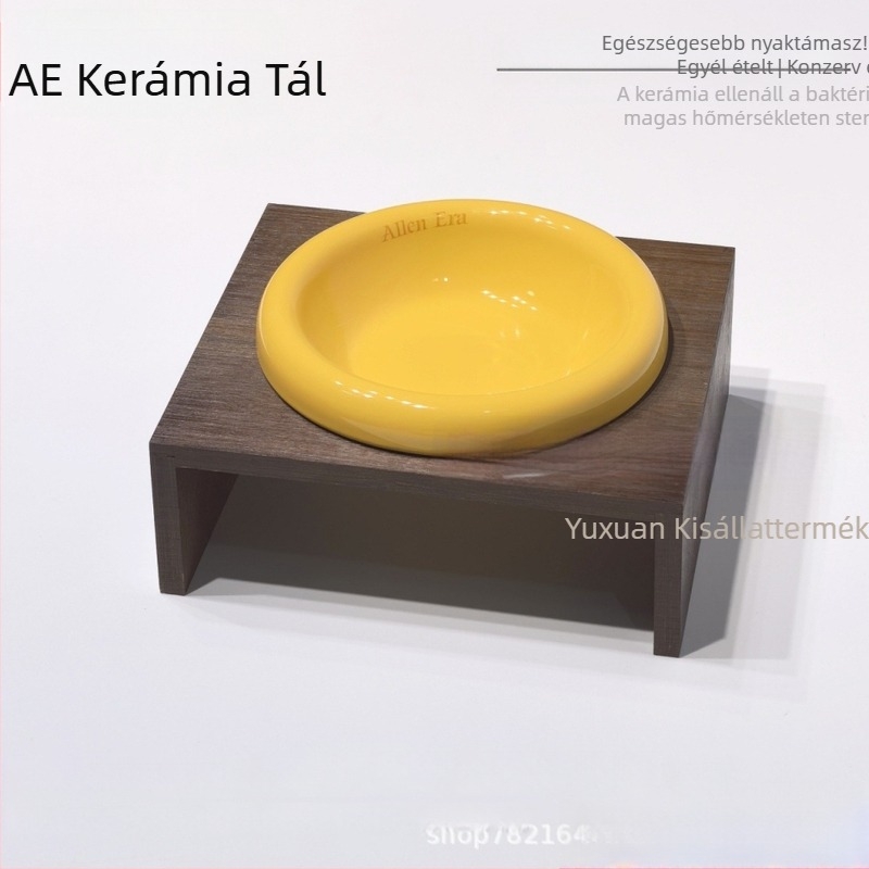 Kerámiás macska- és kutyatál, élelmiszerbiztonságos, etető- és itatótál