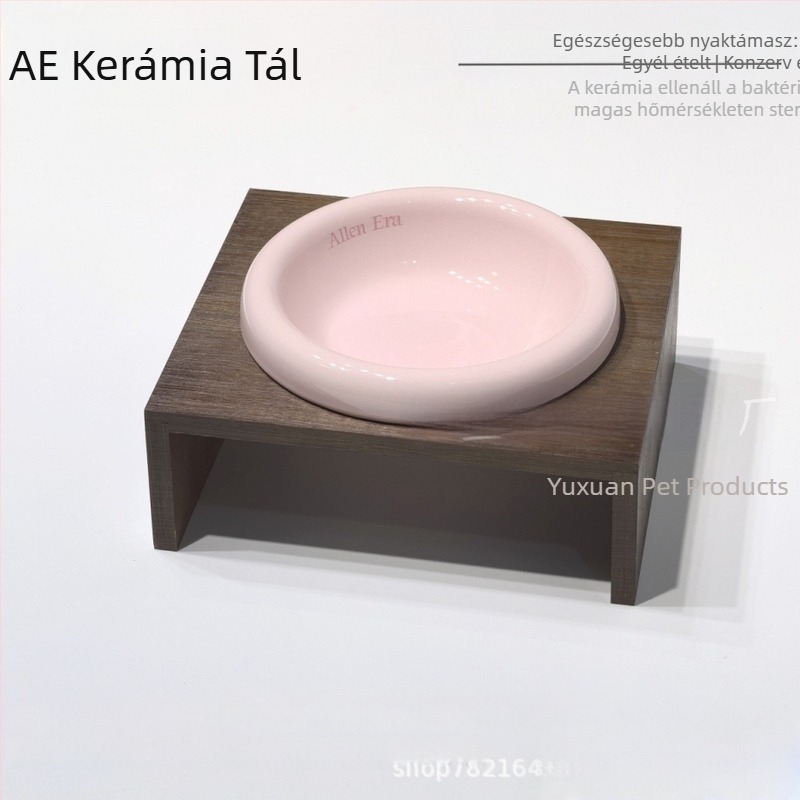 Kerámiás macska- és kutyatál, élelmiszerbiztonságos, etető- és itatótál