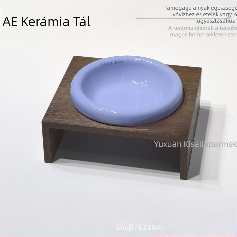 Kerámiás macska- és kutyatál, élelmiszerbiztonságos, etető- és itatótál