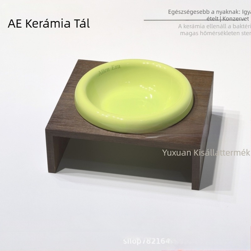 Kerámiás macska- és kutyatál, élelmiszerbiztonságos, etető- és itatótál