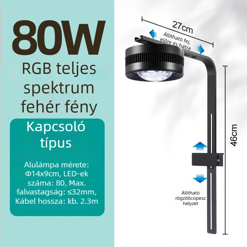 LED akváriumi lámpa, Yao rui, 55–80 W, műanyag kivitel, fokozza a világítást