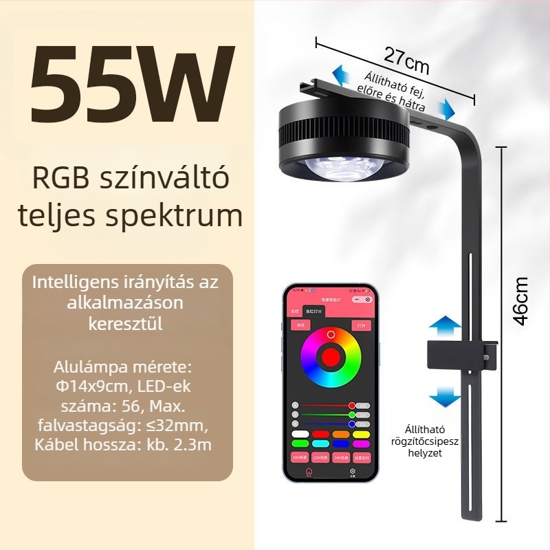 LED akváriumi lámpa, Yao rui, 55–80 W, műanyag kivitel, fokozza a világítást