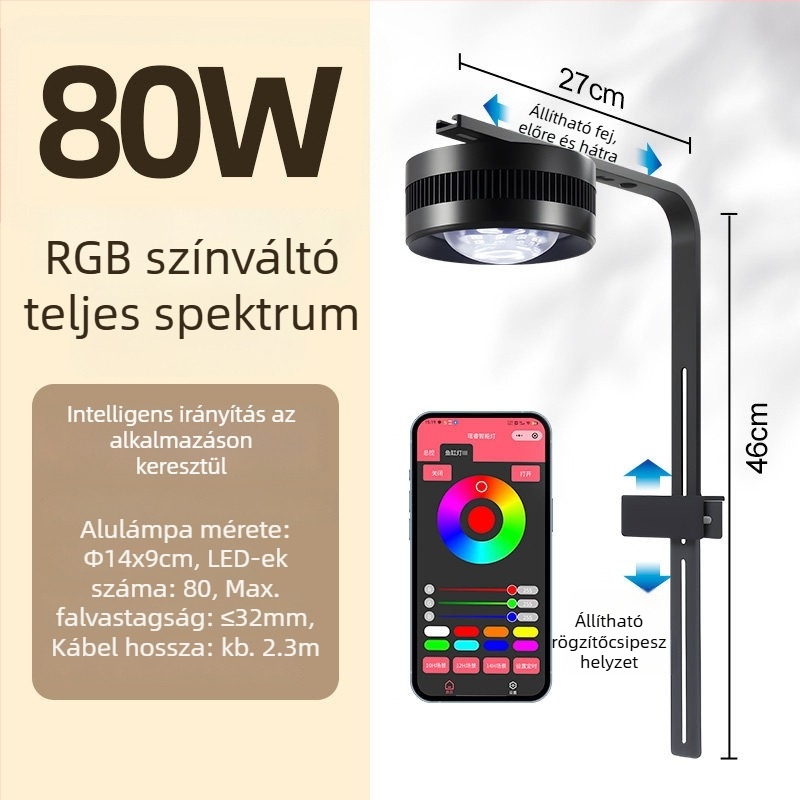 LED akváriumi lámpa, Yao rui, 55–80 W, műanyag kivitel, fokozza a világítást