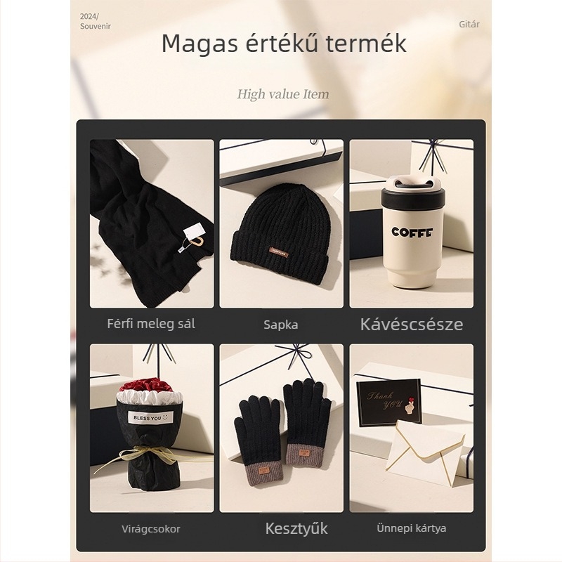 Háromdarabos sál–kesztyű–sapka készlet | CARBOMAN | Gyapjú | Warp Knitting | Meleg | DRNX-08