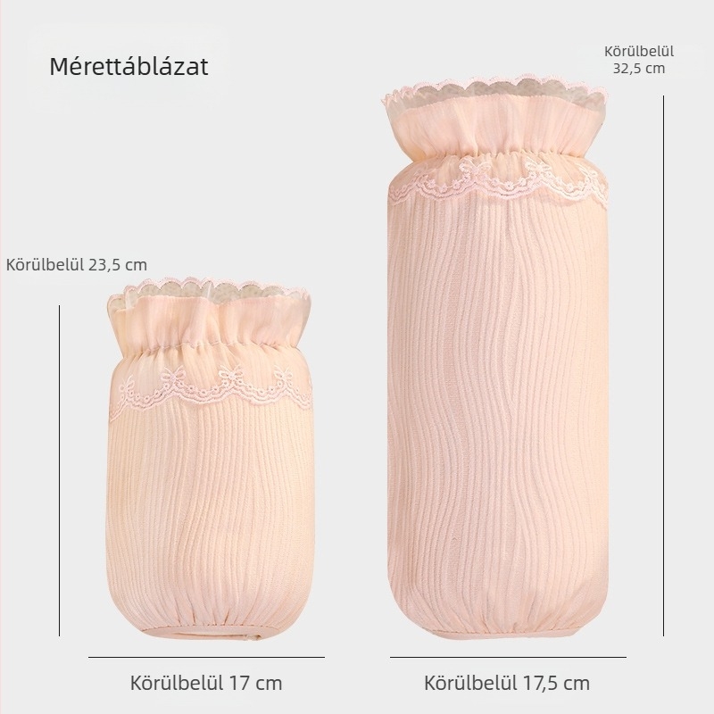 Női flanel ujjjvédők csipkével, hímzett, anti-szennyeződés, őszi-téli, egyszínű mintázat