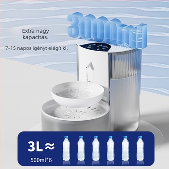 Gravitációs vízadagoló háziállatoknak (macskáknak és kutyáknak), folyó vízzel, elektromos áram nélkül