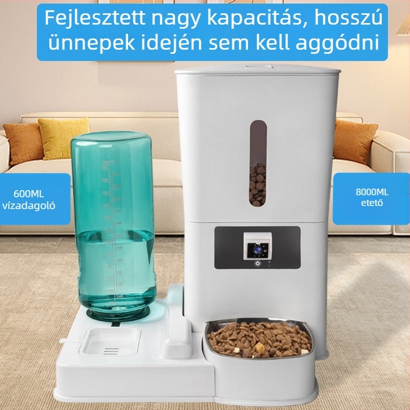 Háziállatok intelligens etetője, modell Wsq01; távoli applikációs vezérlés; időzített és adagolt etetés; szétszedhető kialakítás; alkalmas macskák és kutyák számára