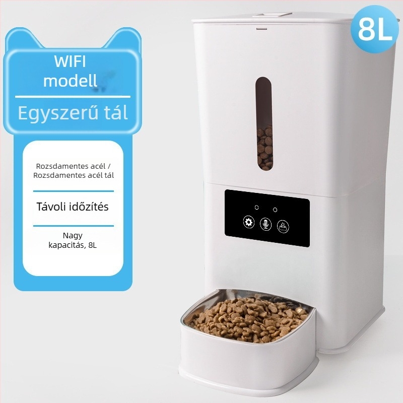 Háziállatok intelligens etetője, modell Wsq01; távoli applikációs vezérlés; időzített és adagolt etetés; szétszedhető kialakítás; alkalmas macskák és kutyák számára