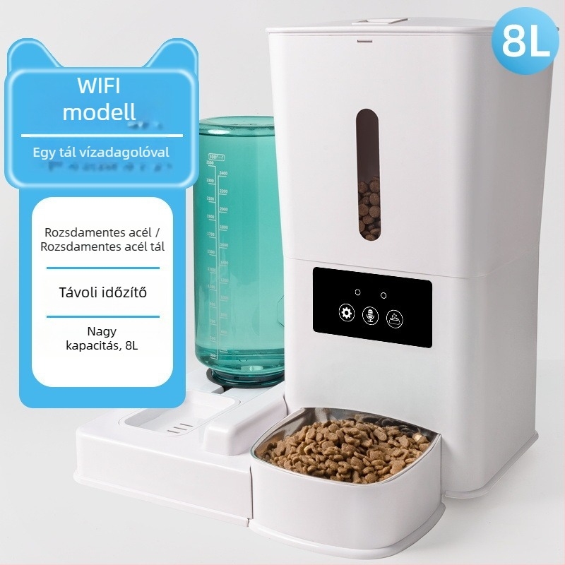 Háziállatok intelligens etetője, modell Wsq01; távoli applikációs vezérlés; időzített és adagolt etetés; szétszedhető kialakítás; alkalmas macskák és kutyák számára