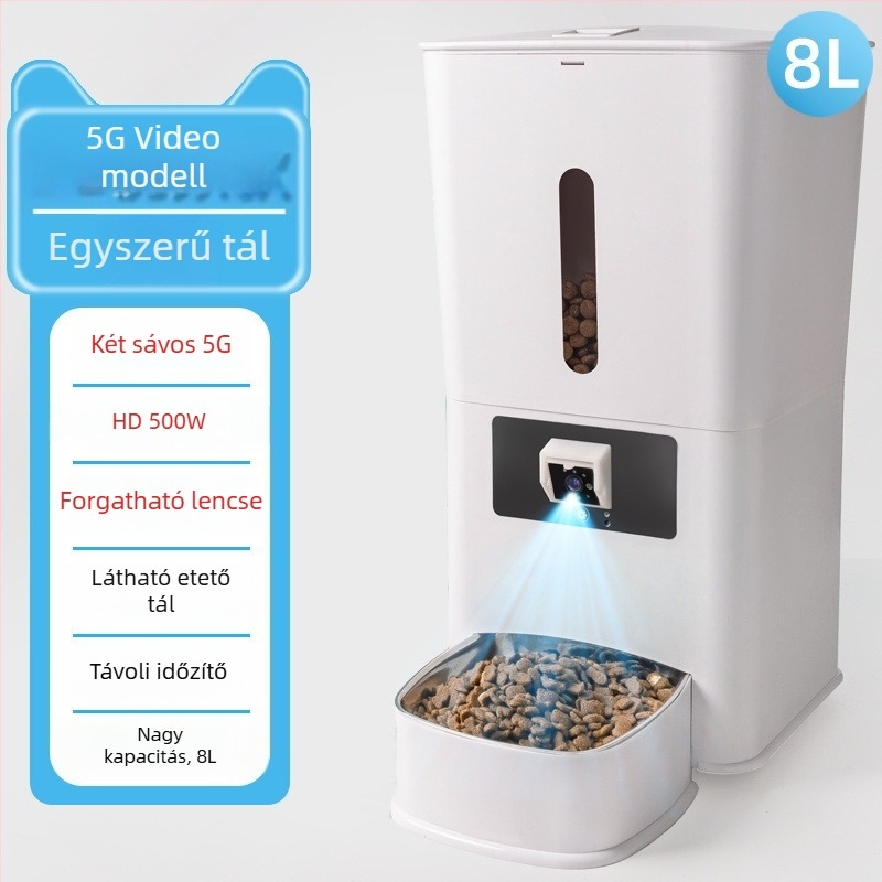 Háziállatok intelligens etetője, modell Wsq01; távoli applikációs vezérlés; időzített és adagolt etetés; szétszedhető kialakítás; alkalmas macskák és kutyák számára