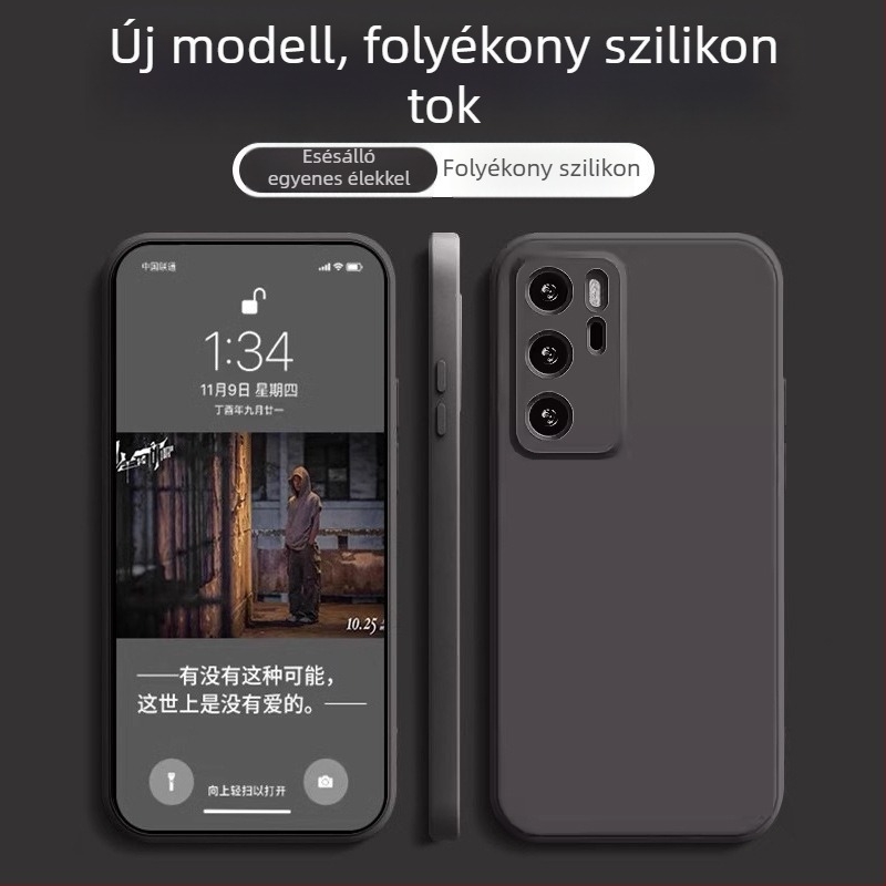 Huawei P40 telefonvédő tok — Minimalista védőtok egyenes élével, P40 és P40 Pro kompatibilis, Youth Edition Lite
