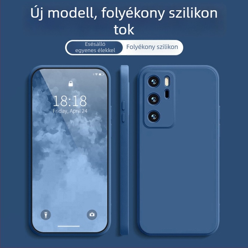 Huawei P40 telefonvédő tok — Minimalista védőtok egyenes élével, P40 és P40 Pro kompatibilis, Youth Edition Lite